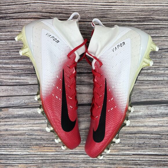 Mens Size 13.5 Nike Vapor Untouchable Pro 3 Red White Football Cleats AO3021-160 main image 9